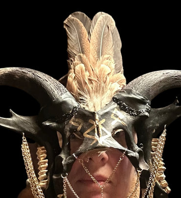 Deer Pelvis Mask (Black & Gold)