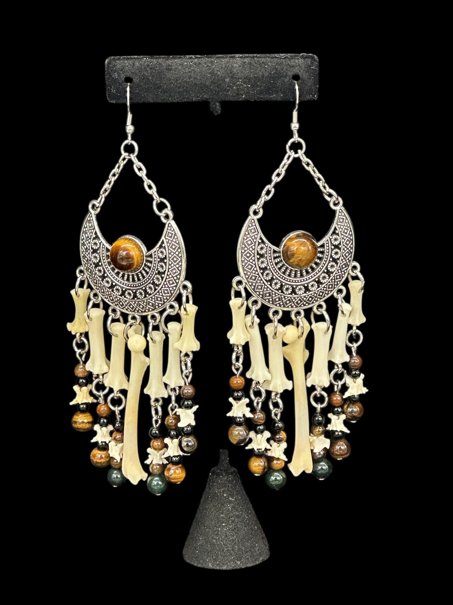Squirrel & Raccoon Tail Chandelier Earrings