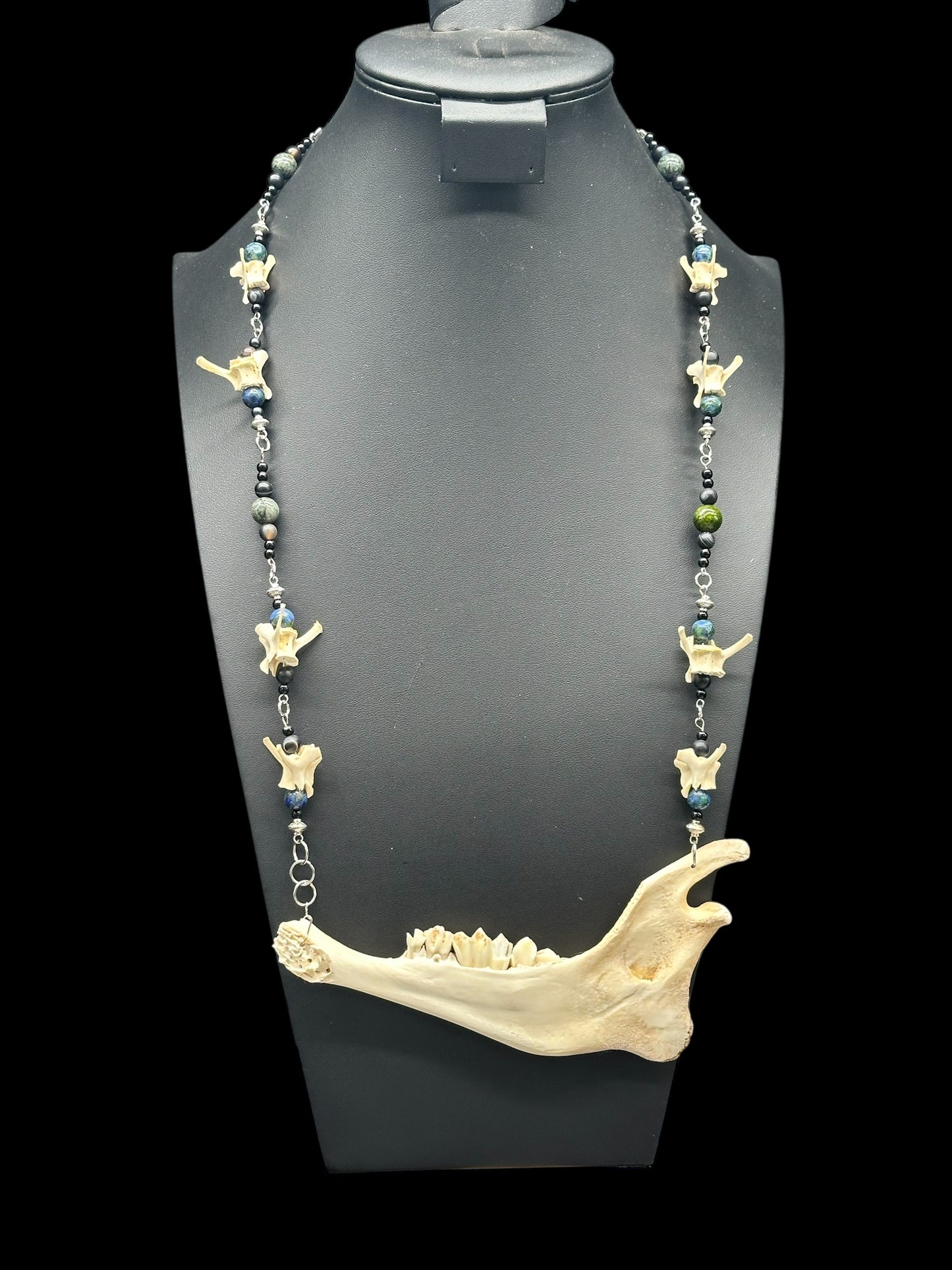 Goat Jaw and Rabbit Vertebrae Necklace