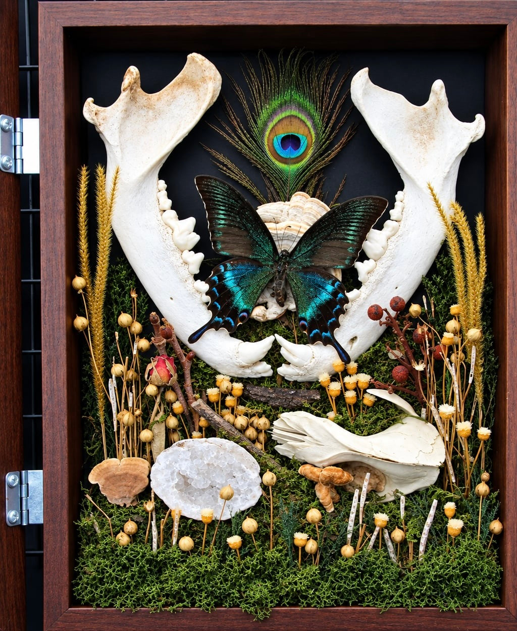 Dog Jaw & Butterfly Shadow Box