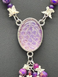 Snake Vertebrae & Snake Rib Necklace (Purple)