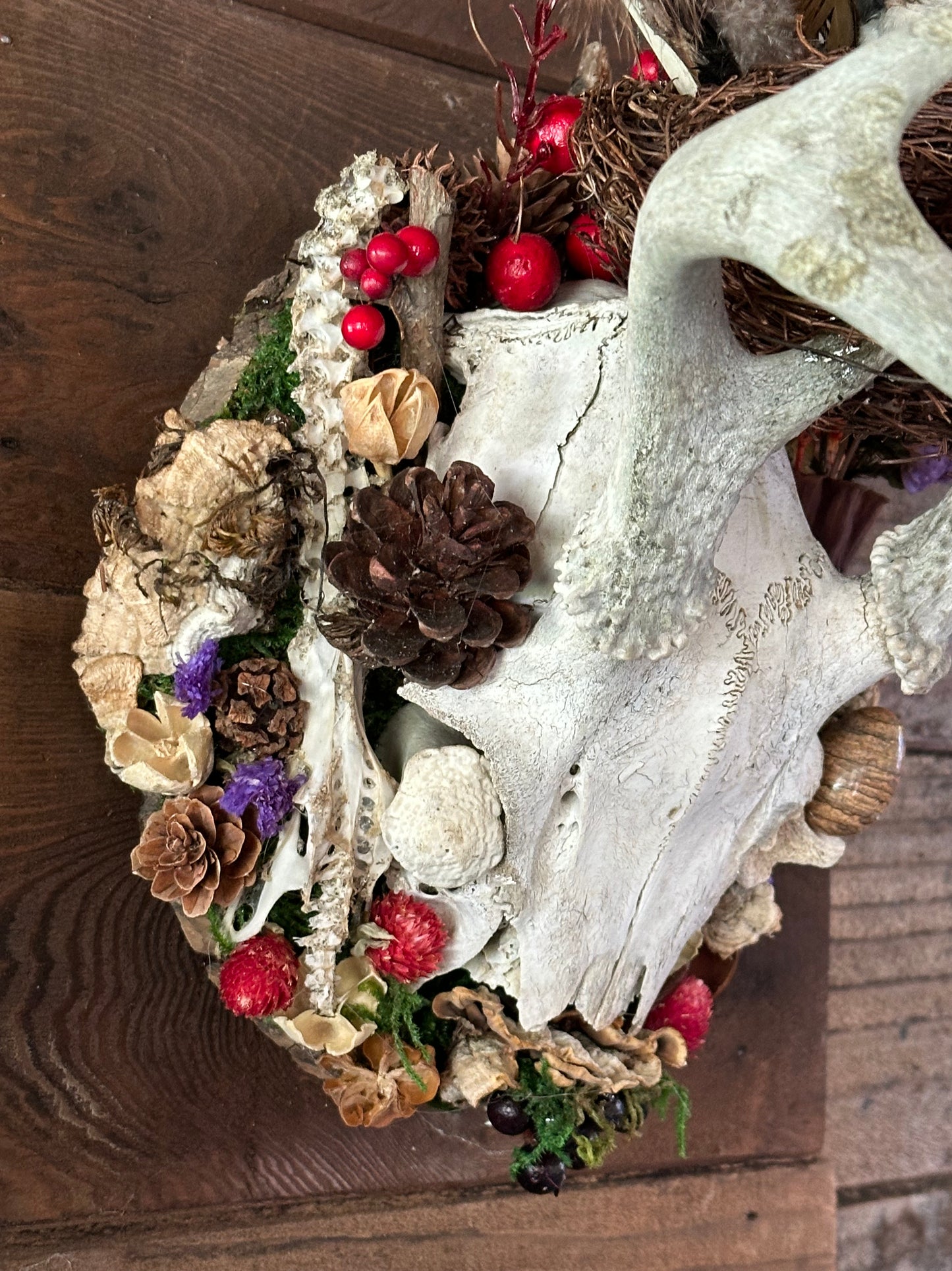 Antler Skull Cap Mount with Yellow Jasper Stone