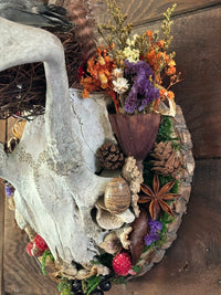 Antler Skull Cap Mount with Yellow Jasper Stone