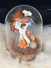 Bones & Butterfly Glass Dome (Orange)