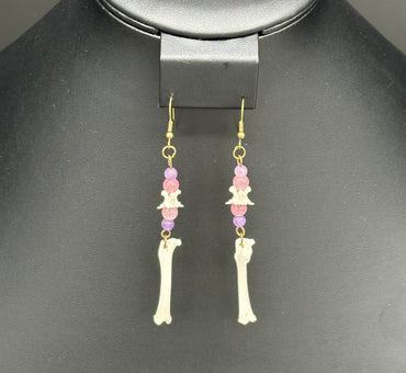 Rabbit Leg Earrings with Amethyst