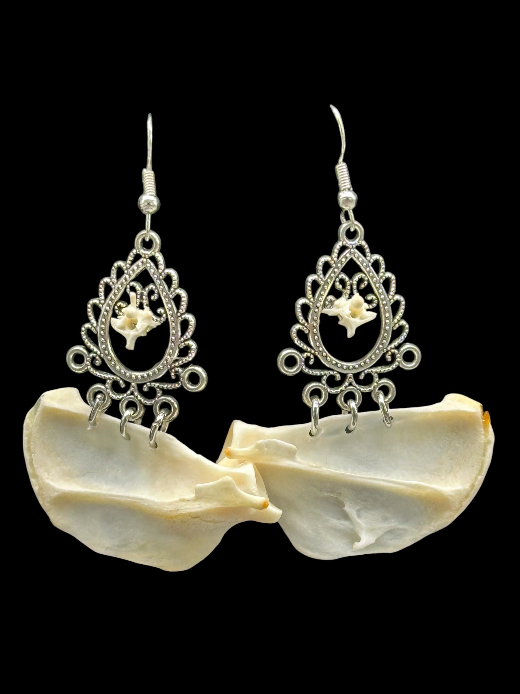 Skunk Scapula Chandelier Earrings