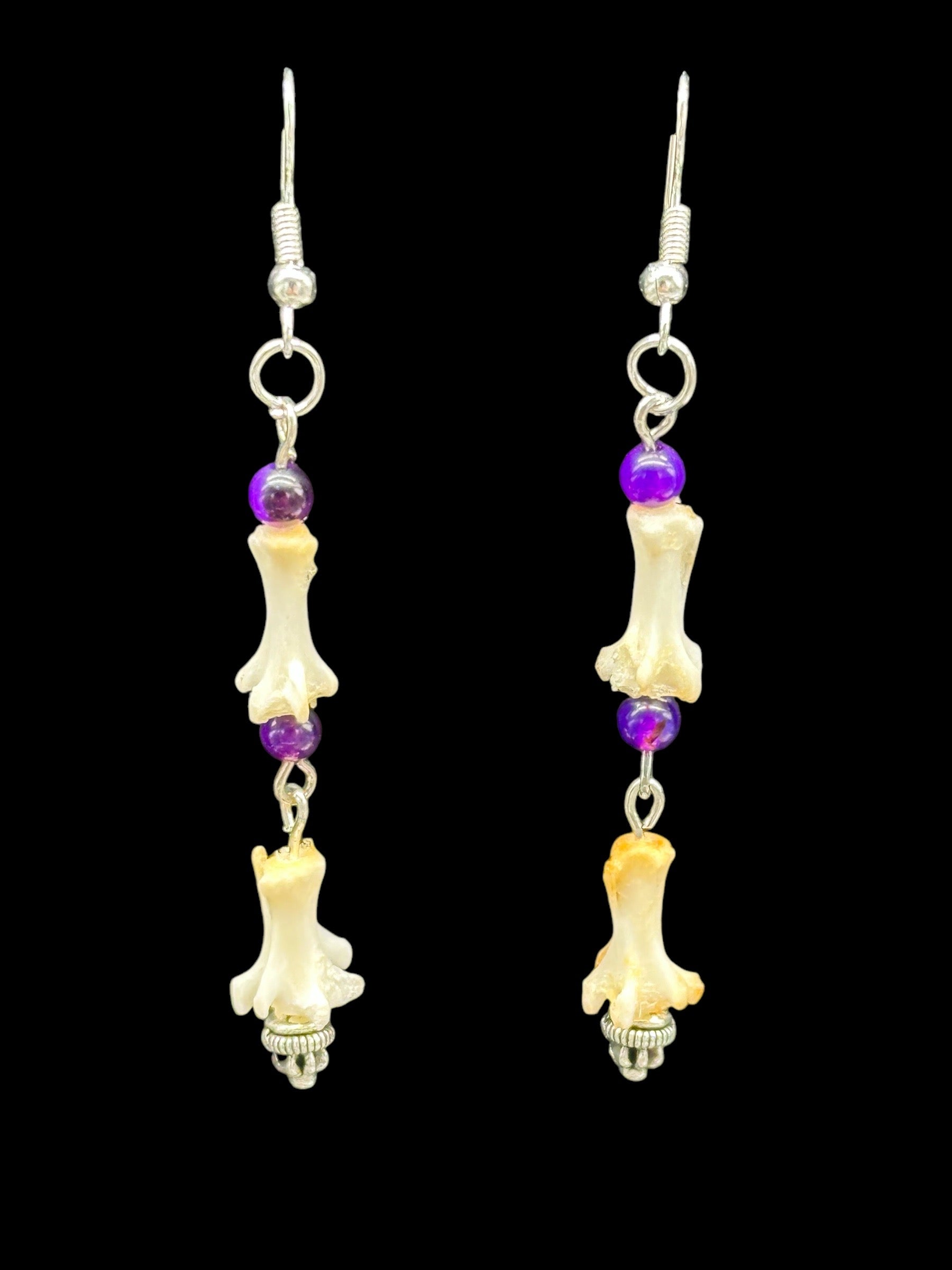 Skunk Tail Bone Earrings