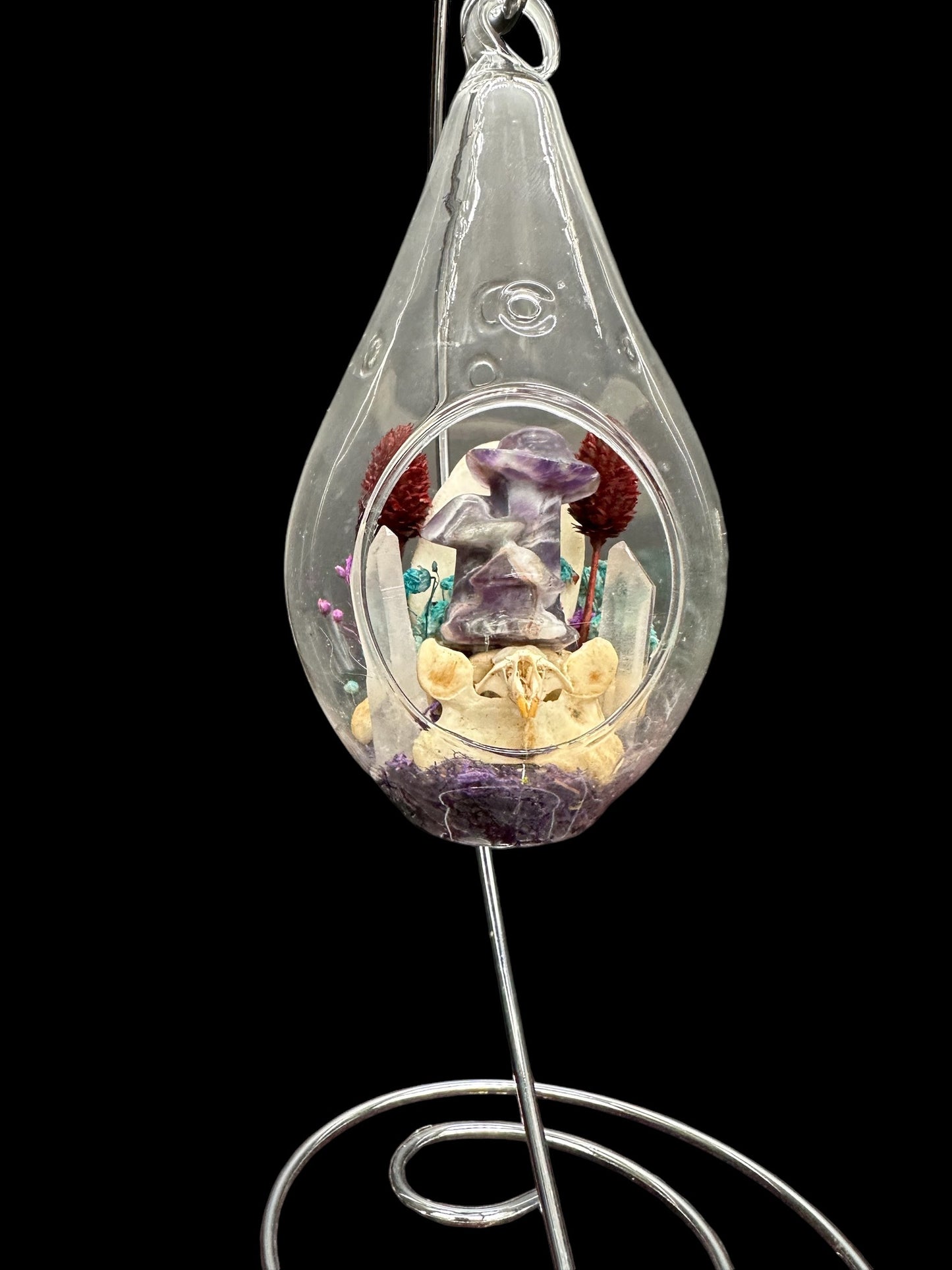 Glass Orb with Stand (Purple Mushroom)