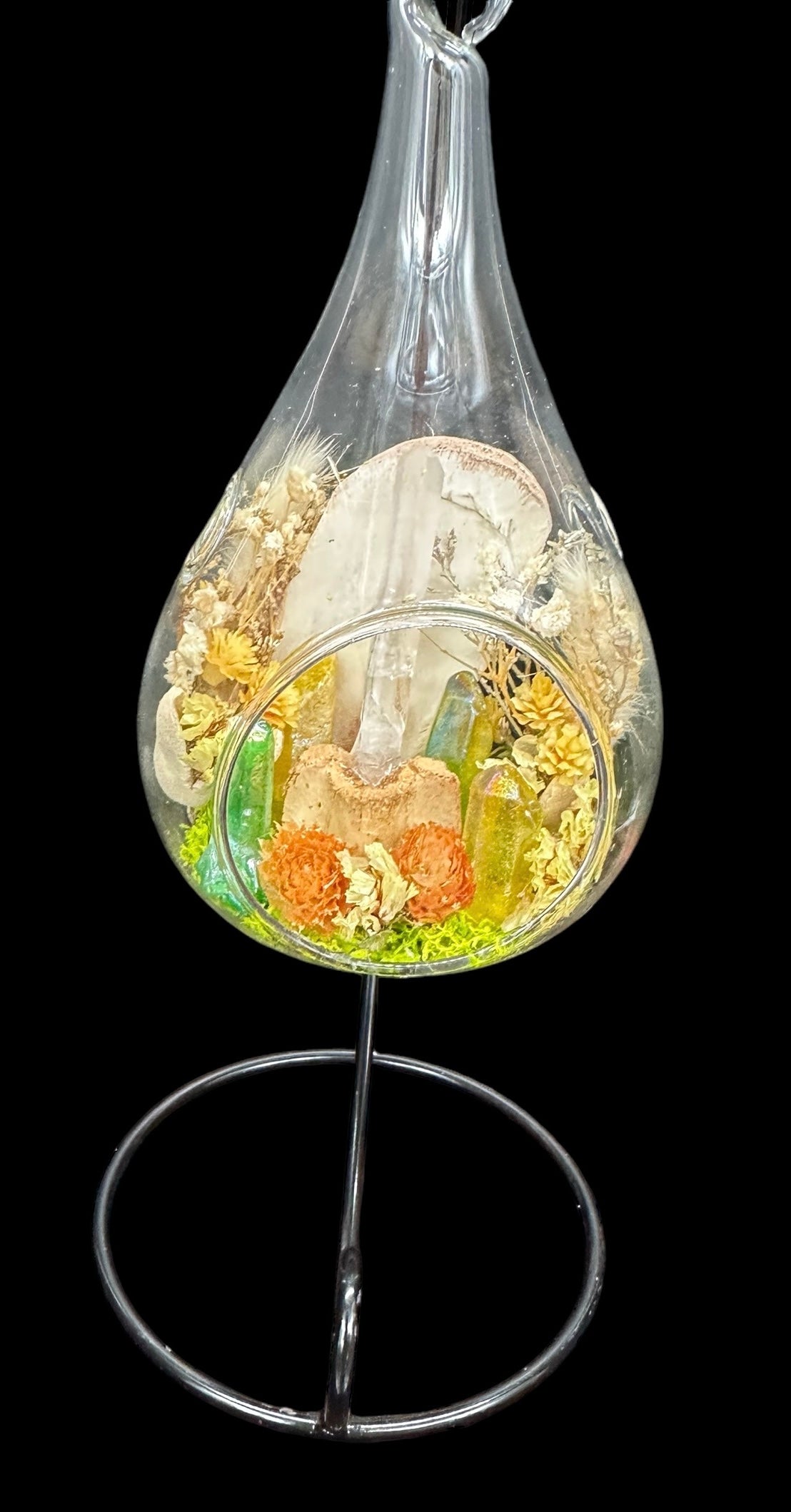 Glass Orb with Stand (Yellow)