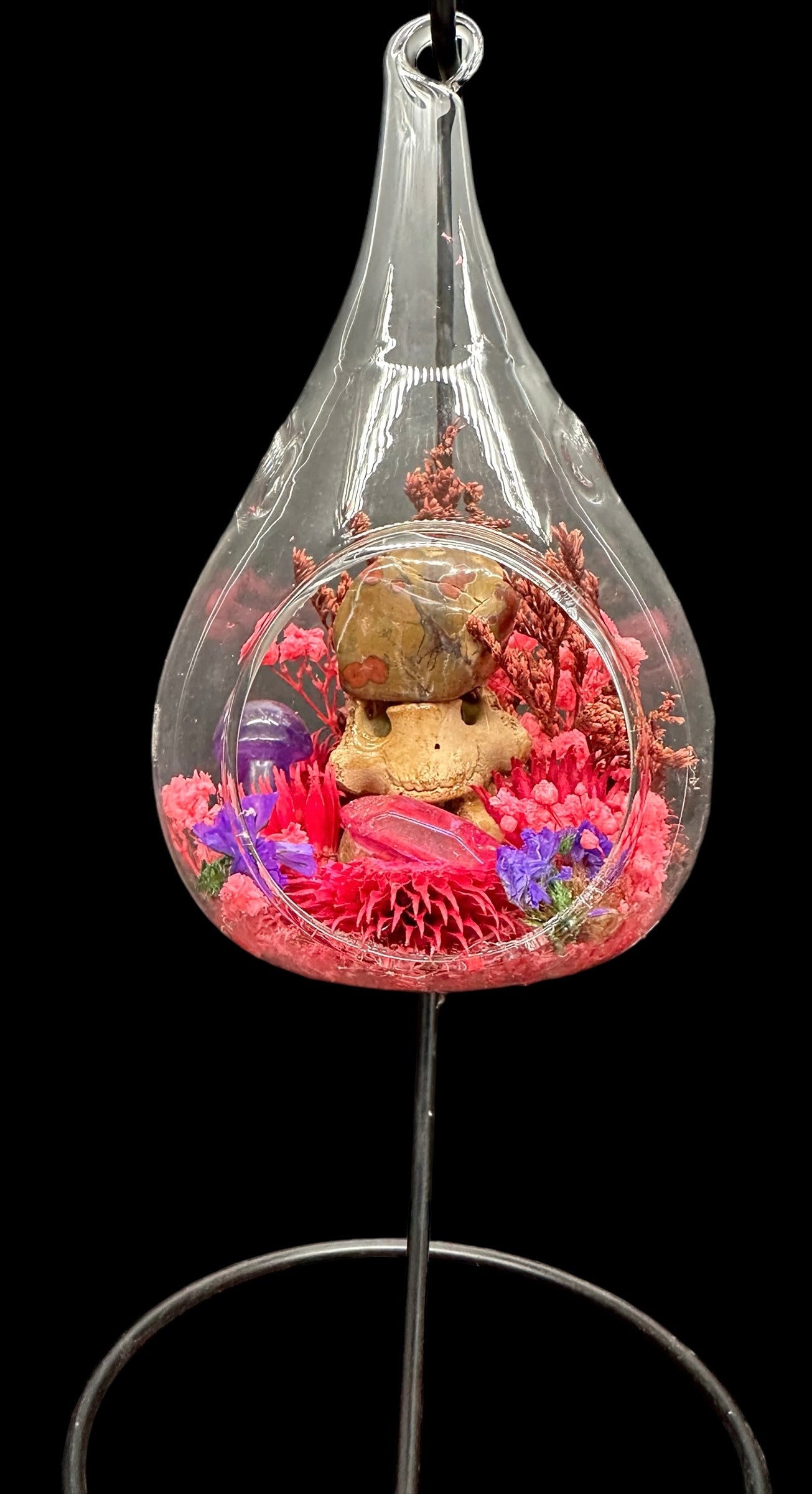 Glass Orb with Stand (Pink)