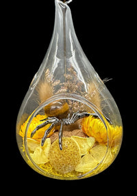 Glass Orb with Stand (Tiger's Eye Spider)