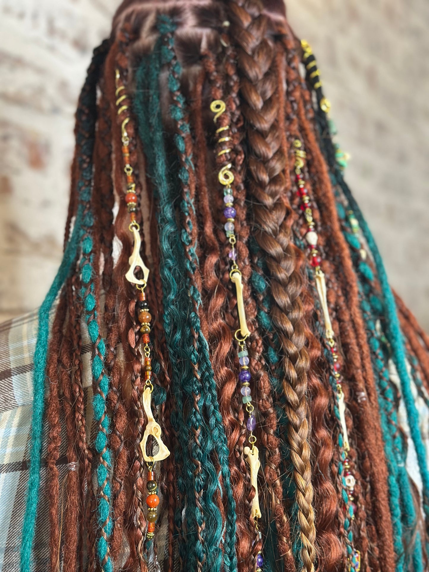 Hair Jewelry for Braids & Dreads (Red)