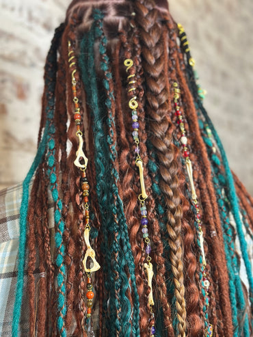 Hair Jewelry for Braids & Dreads (Red)
