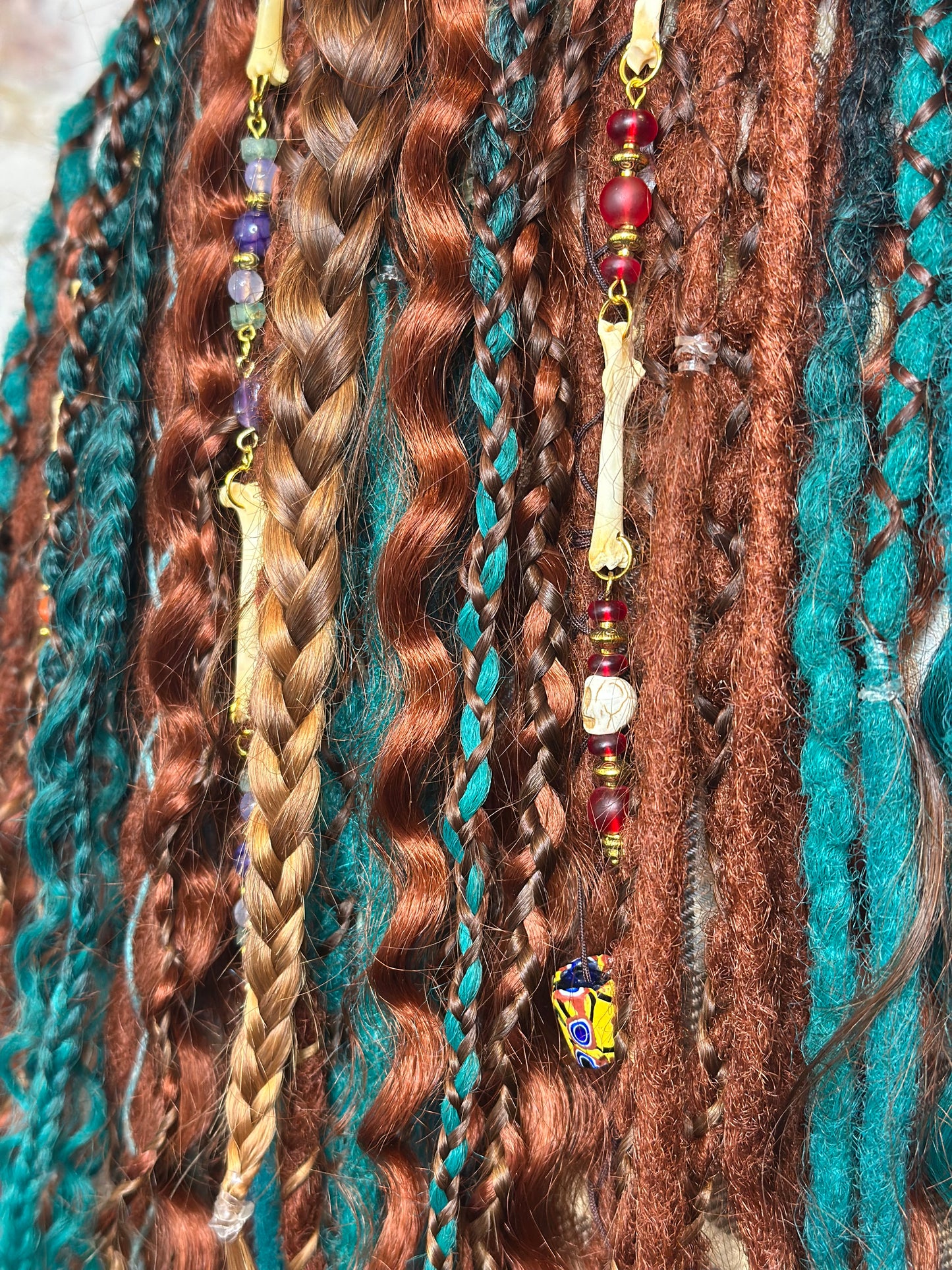 Hair Jewelry for Braids & Dreads (Red)