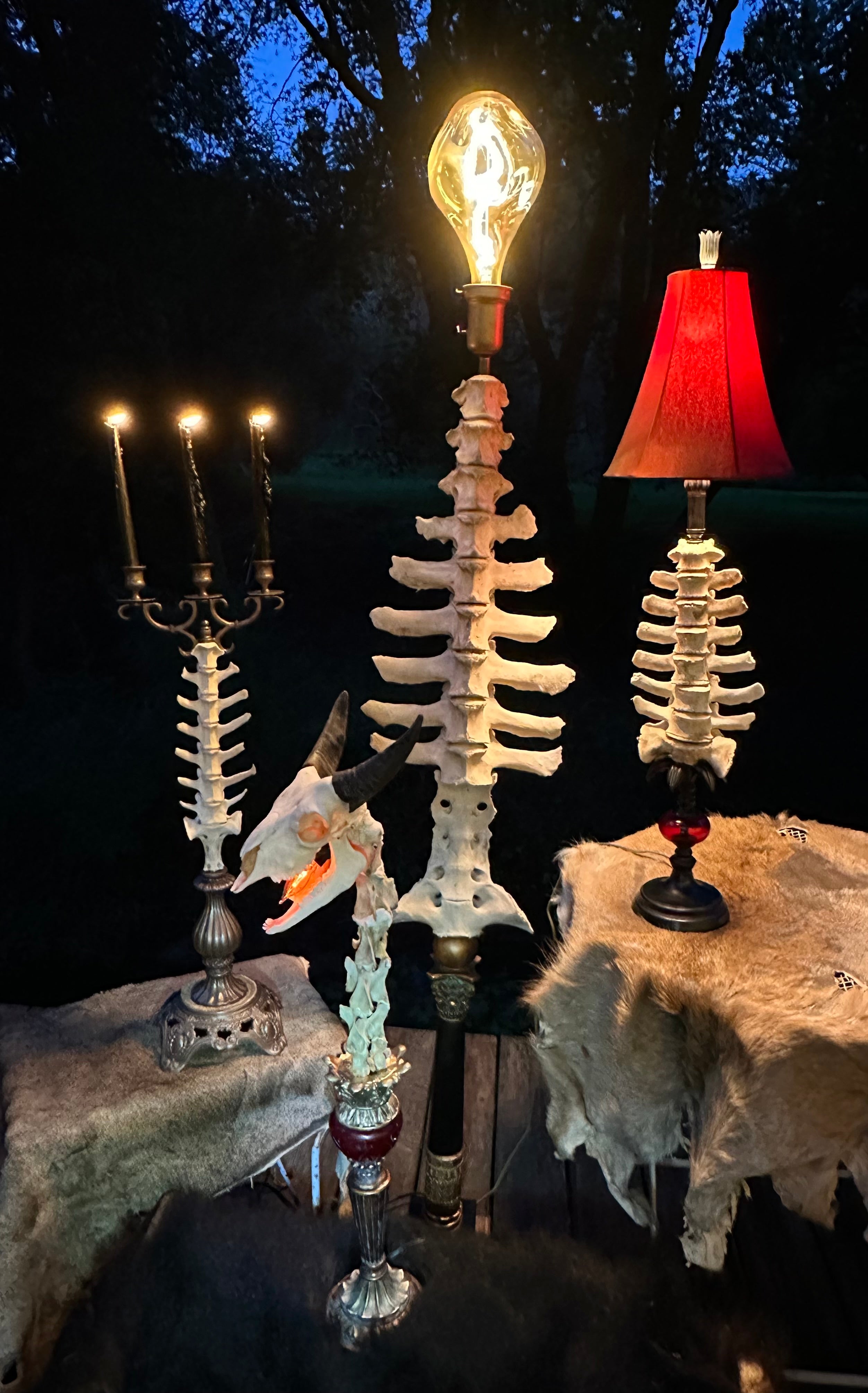 Tall Cow Spine Lamp