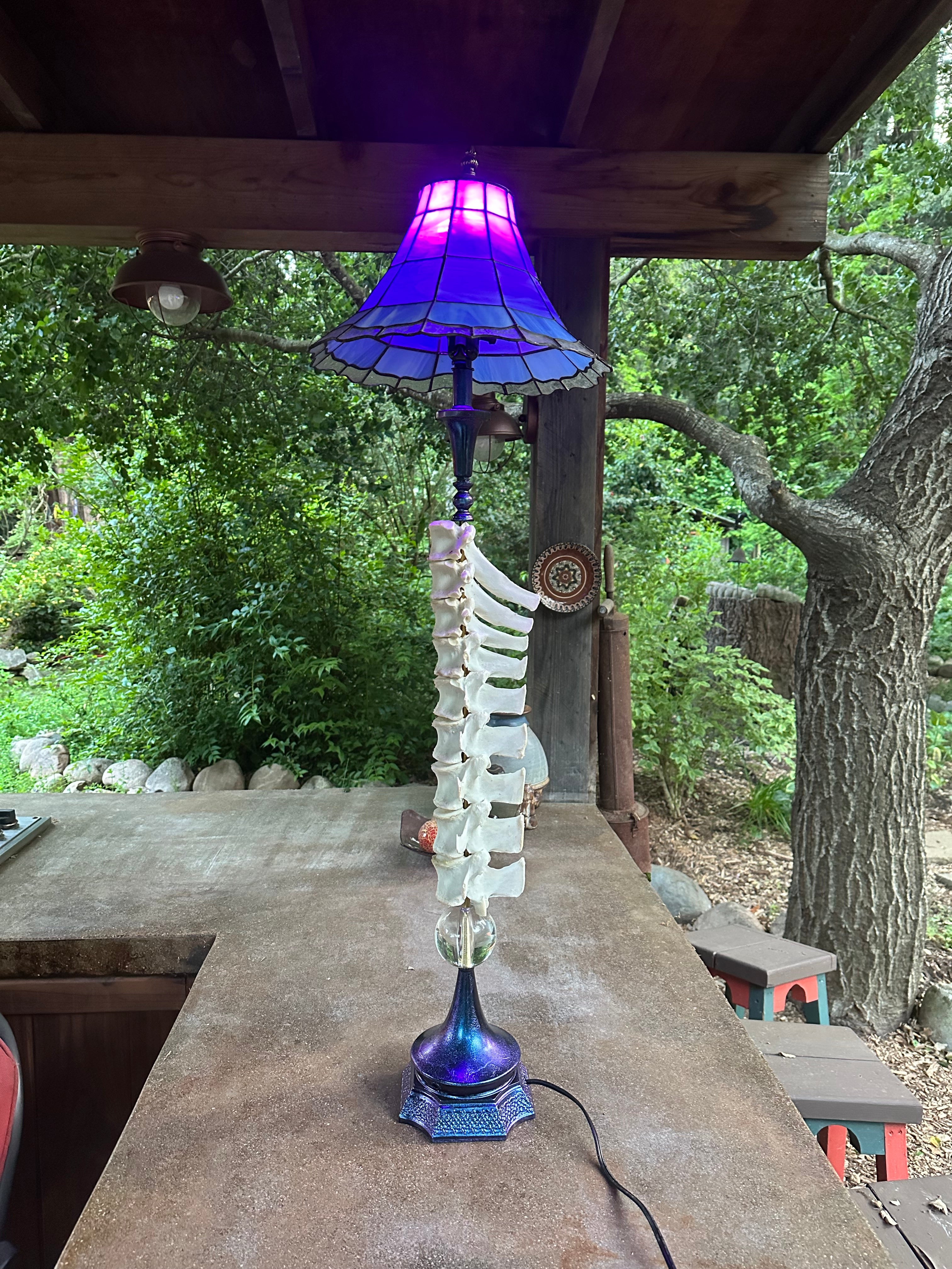 Blue/Purple Elk Vertebrae Lamp