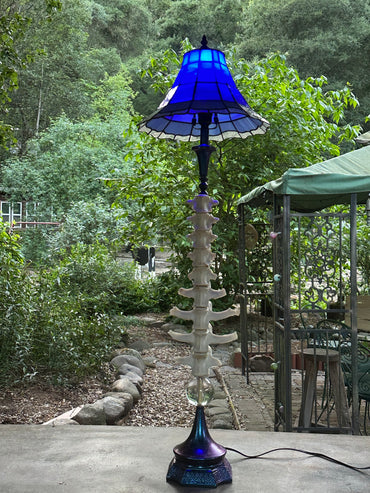 Blue/Purple Elk Vertebrae Lamp