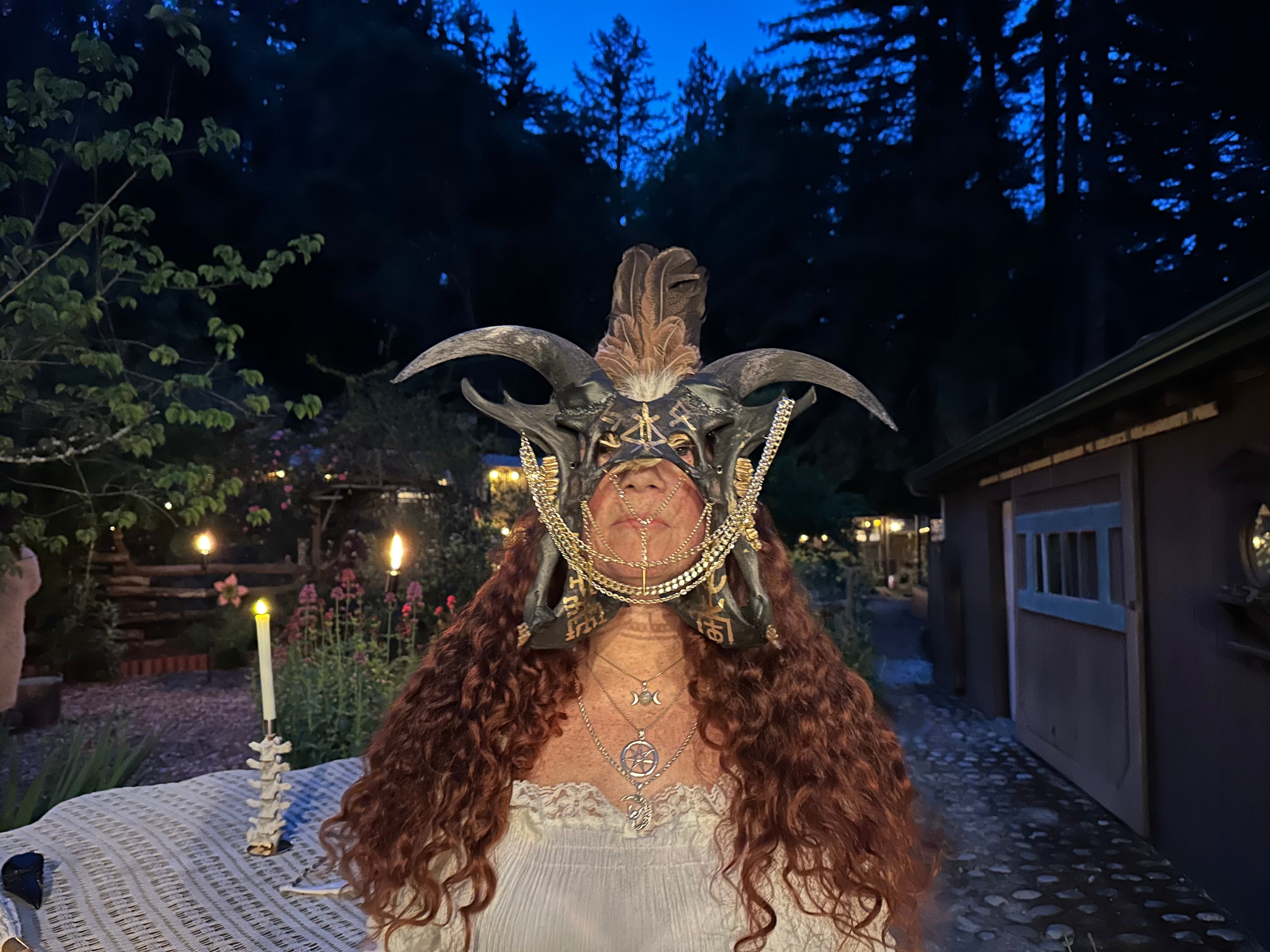Deer Pelvis Mask (Black & Gold)