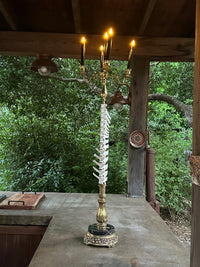 Italian Marble Candelabra with Deer Spine