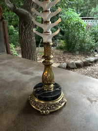 Italian Marble Candelabra with Deer Spine