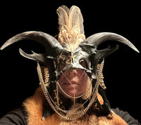 Deer Pelvis Mask (Black & Gold)