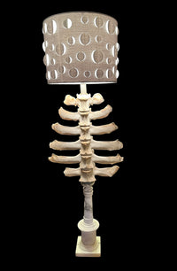 Cow Vertebrae Lamp on Marble Base