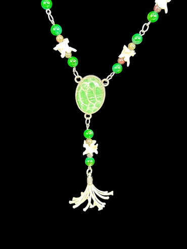 Snake Vertebrae with Boa Snake Shed Necklace