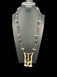 Cat Bones & Amethyst Necklace