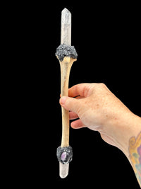 Deer Tiba Wand with Quartz Points