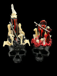 3D Printed Black Skull with Dagger Hands