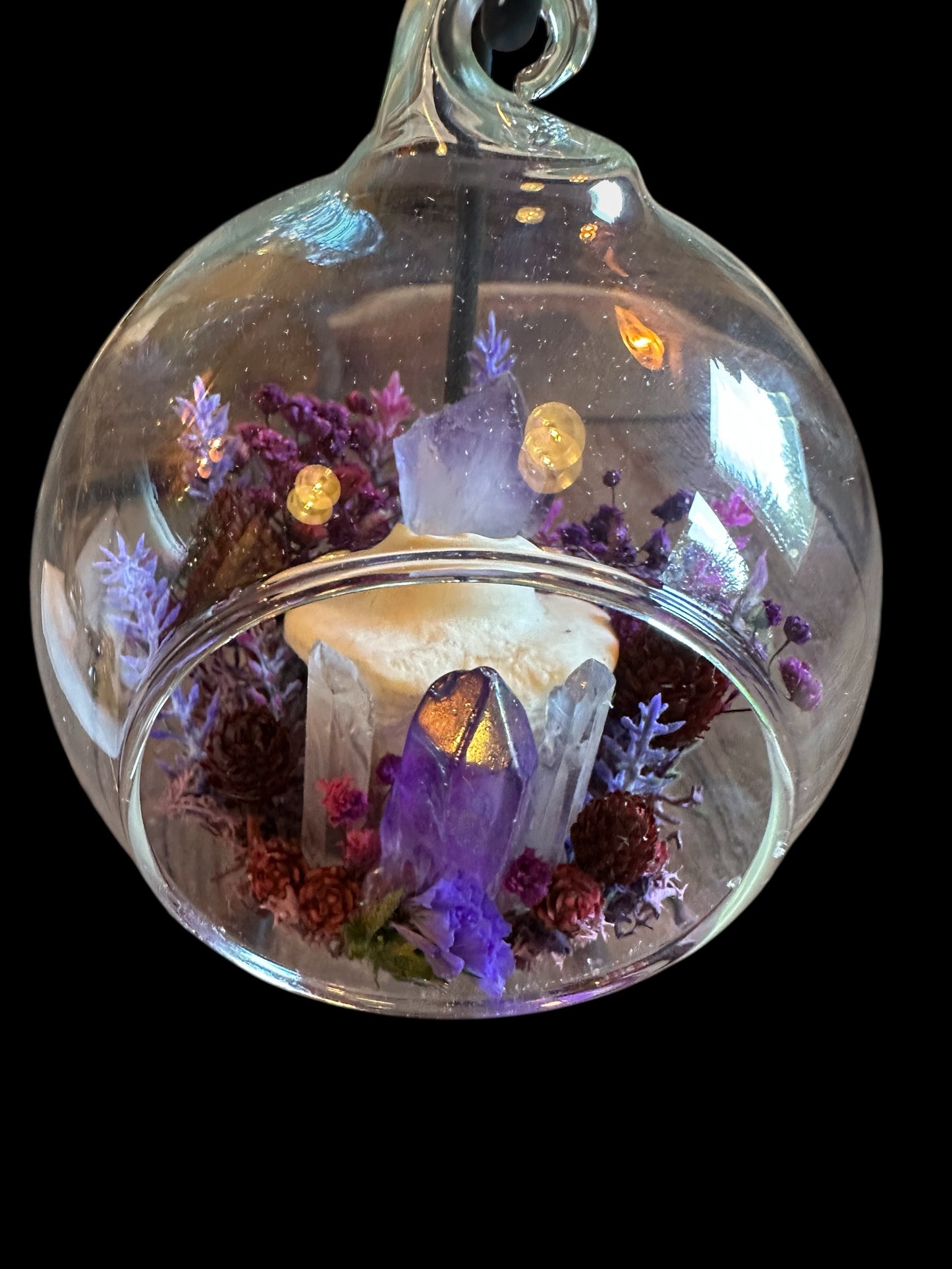 Glass Ornament - Vertebra & Amethyst