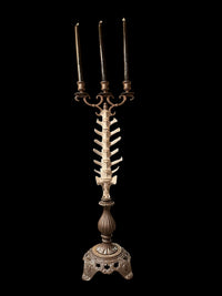 Brass Candelabra with Deer Vertebrae