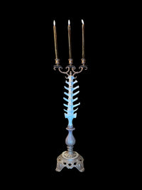 Brass Candelabra with Deer Vertebrae