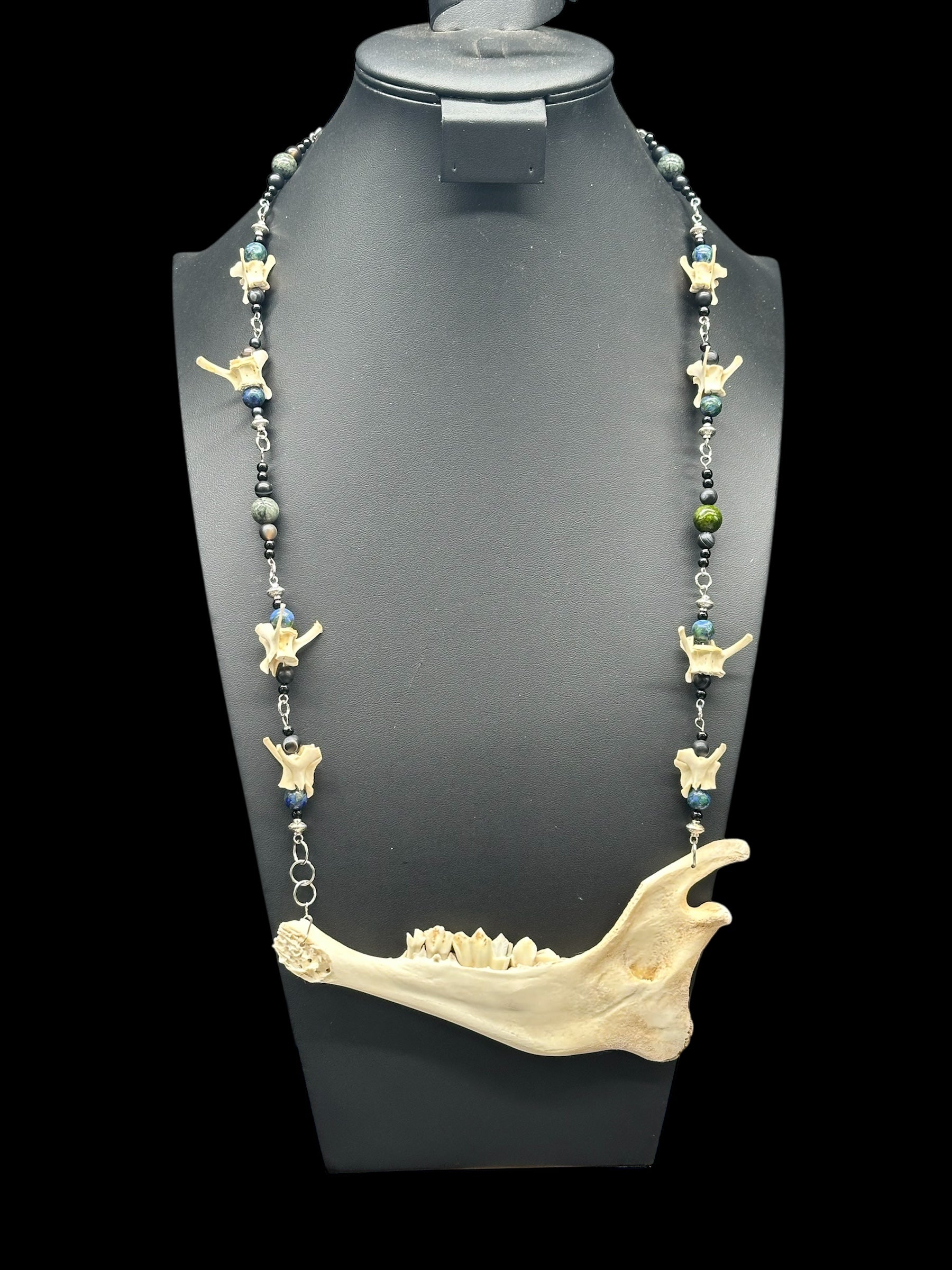 Goat Jaw and Rabbit Vertebrae Necklace