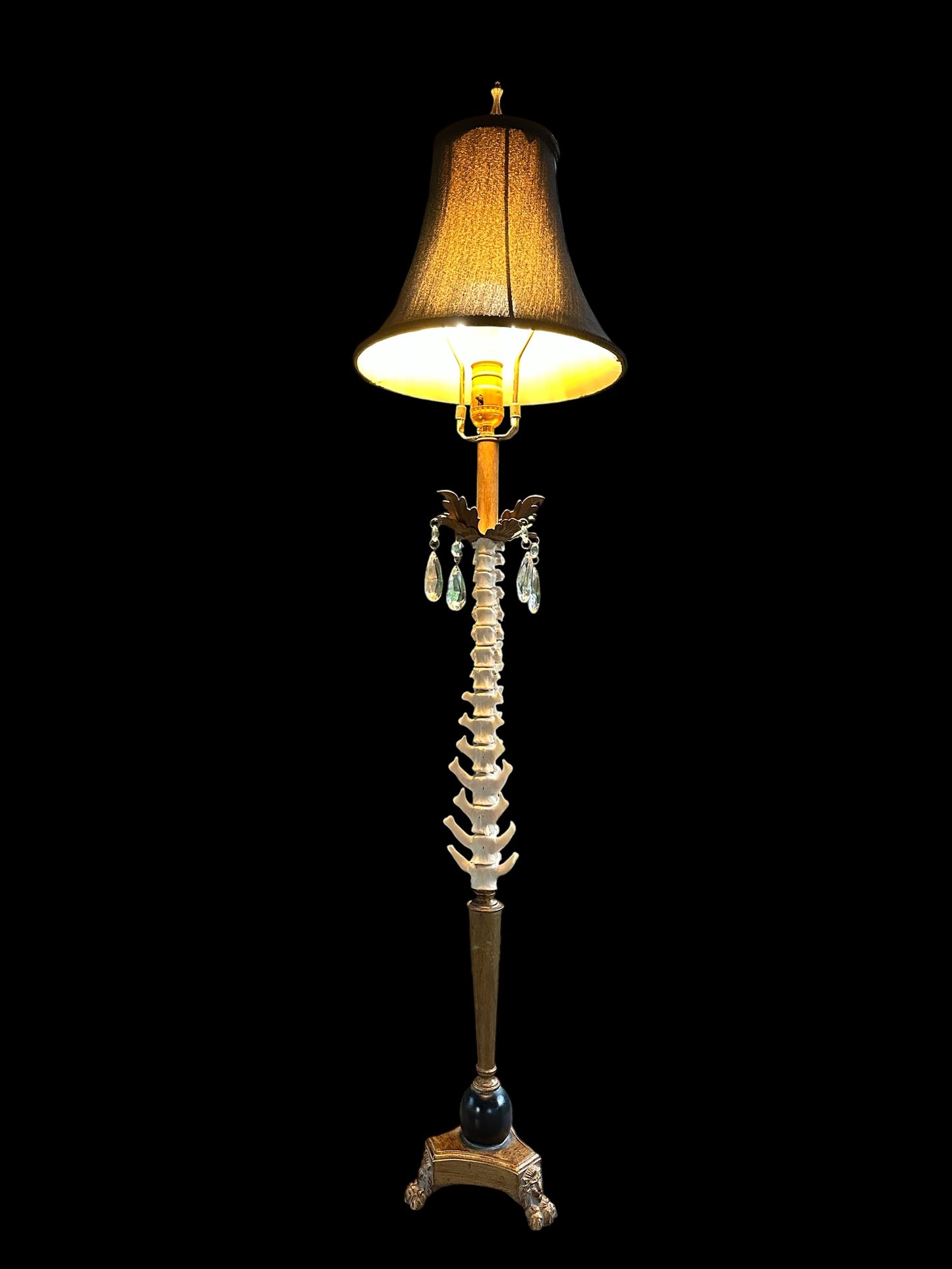 Goat Spine Lamp with Crystals