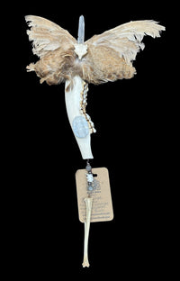 Quail Wing Fan with Deer Jaw Handle