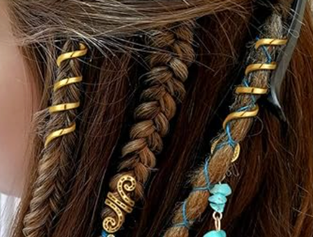 Hair Jewelry for Braids & Dreads (Red)