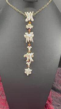 Raccoon & Skunk Vertebrae Necklace with Glass Beads