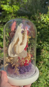 Fox & Amethyst Lighted Glass Dome