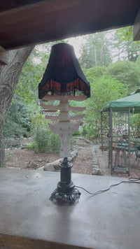 Cow Vertebrae and Sacrum Gothic Black Lamp